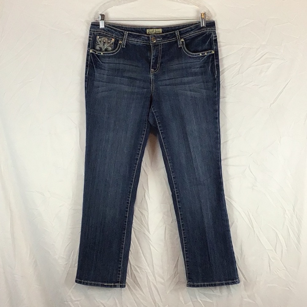 Earl Jeans Blue Bootcut Rhinestone pockets 🛍